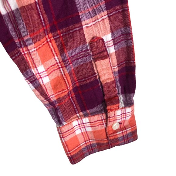 Old Navy Women's Flannel Shirt Size L Plaid 100% Cotton Long Sleeve Classic - Picture 11 of 11